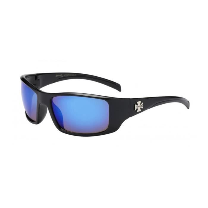 Lunette de soleil choppers noir a croix de malte verre bleute homme biker motard Achat Vente lunettes de soleil Mixte Adulte Cdiscount