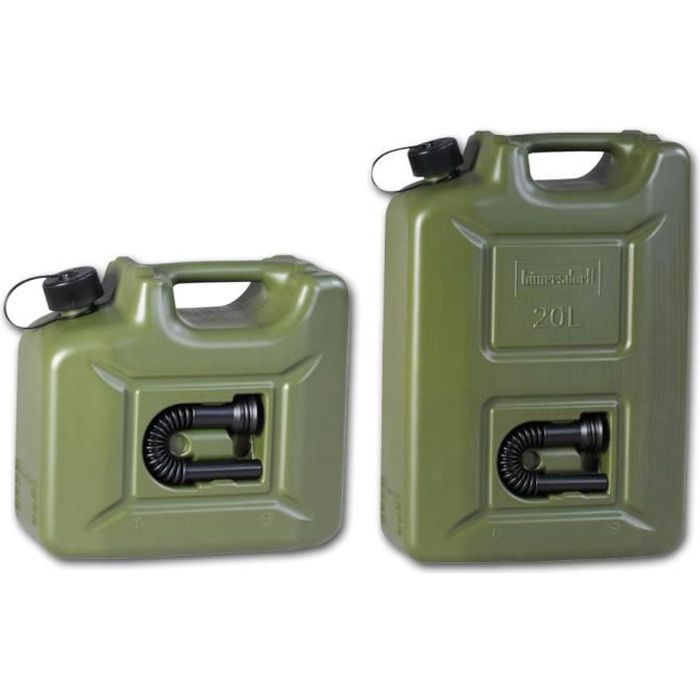 Bidon pour carburant en plastique 10 L - 16,5 x 31 x 35 cm