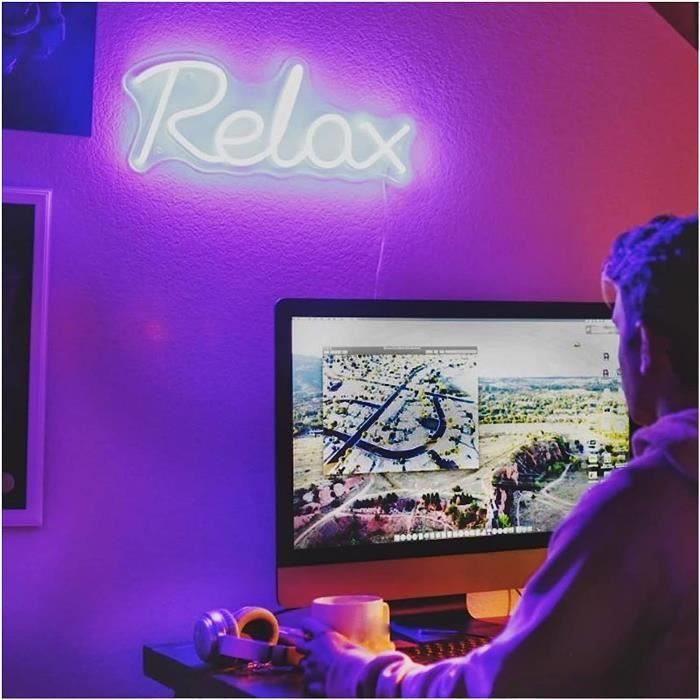 Custom Relax Neon Sign, 12V Visual Art Wall Lights Avec Interrupteur