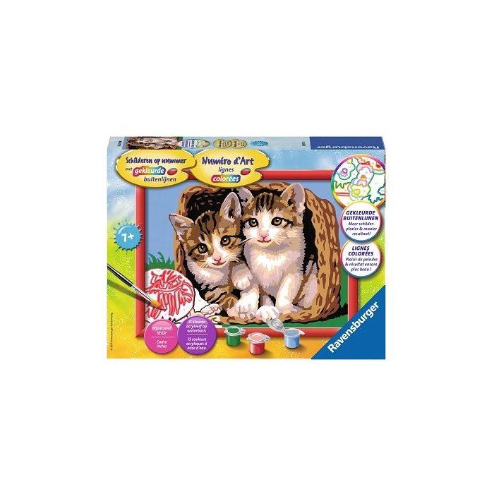Ravensburger - CreArt Kids 8x12 cm - Numéro d'art - Adorables Chatons - Kit de Peinture par numéros - Dès 7 Ans - 25577 Ravensburger - CreArt Kids 8x12 cm - Numéro d'art - Adorables Chatons - Kit de Peinture par numéros - Dès 7 Ans - 25577