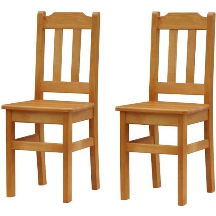 chaise en bois - set de 2 - couleur aulne