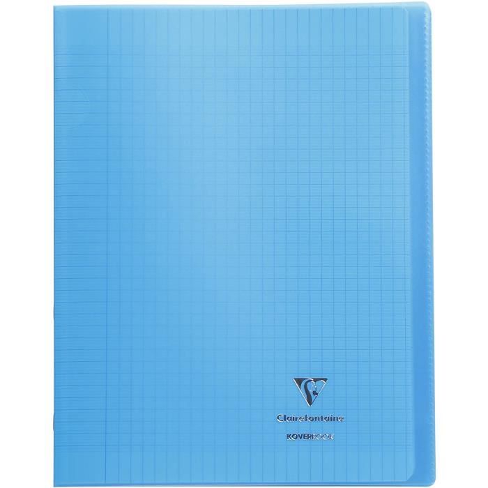 Clairefontaine Cahier Kover Book 24 x 32 cm grands carreaux bleu translucide