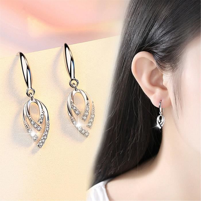 Boucles D'oreilles Guess Argentées - Modèle UBE11407 - En Acier, 3.5 Cm X 2 Cm - Neuf Avec étiquettes