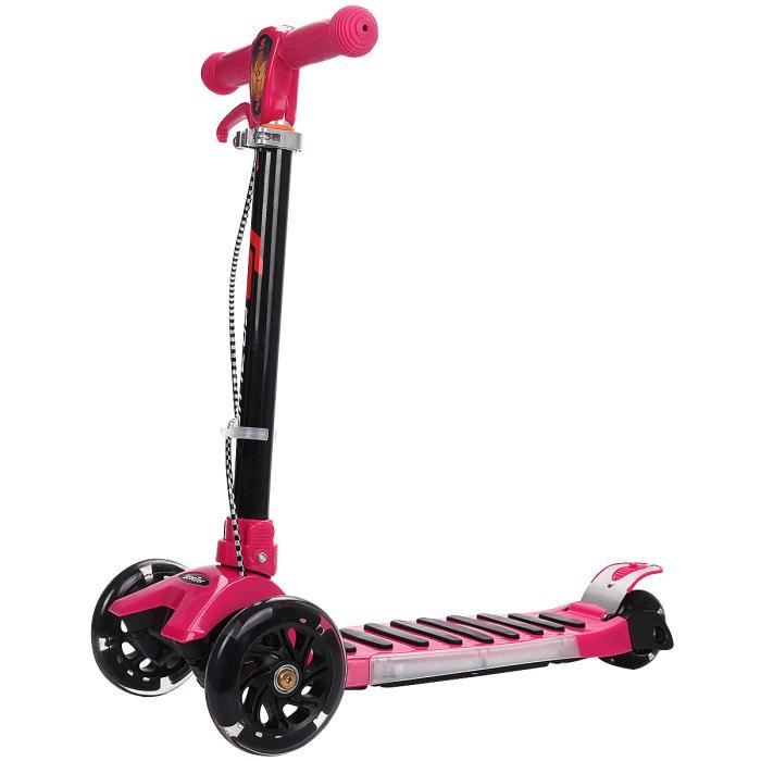 Cutemelo Trotinette Enfant 3 Roues De 3 à 12 Ans Trottinette Trois Roues Avec Led Lumieres Clignotantes Et Guidon Reglable En Hauteur Scooter Antiderapant Pour Filles Et Garcons Cercles