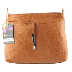 Sac Bandoulière Cuir Vintage Gino Ferruzzi Florence - Marron Métal Doré | Occasion
