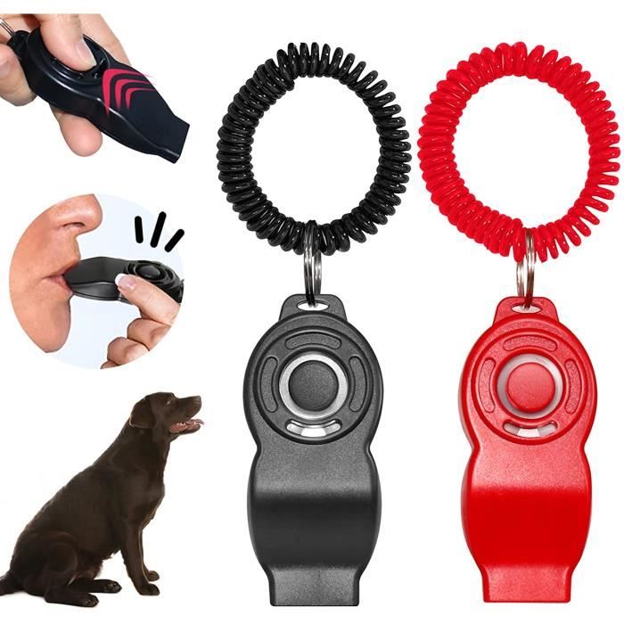 Clicker dentraînement - Non spécifié - 2pcs - Rouge et Noir - Outil 2 en 1 avec sifflet - Pour petits animaux