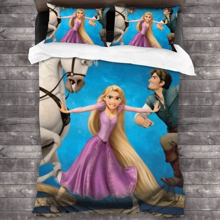 SMNVCKJ Bella Rapunzel Parure de lit pour enfant Princesses Disney Cendrillon Housse de couette Impression numérique 3D en microfibre avec taie d/'oreiller pour garçons et filles 30, 135 × 200 cm