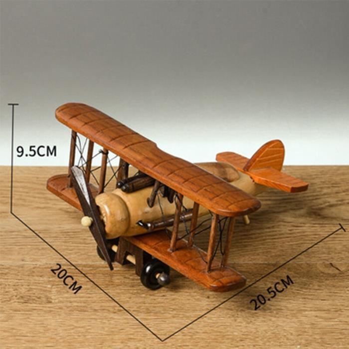 Modèle D'avion Vintage Deux étages En Alliage - Décoration Rétro Pour Maison, Café, Bureau, 21 Cm D'envergure - 2