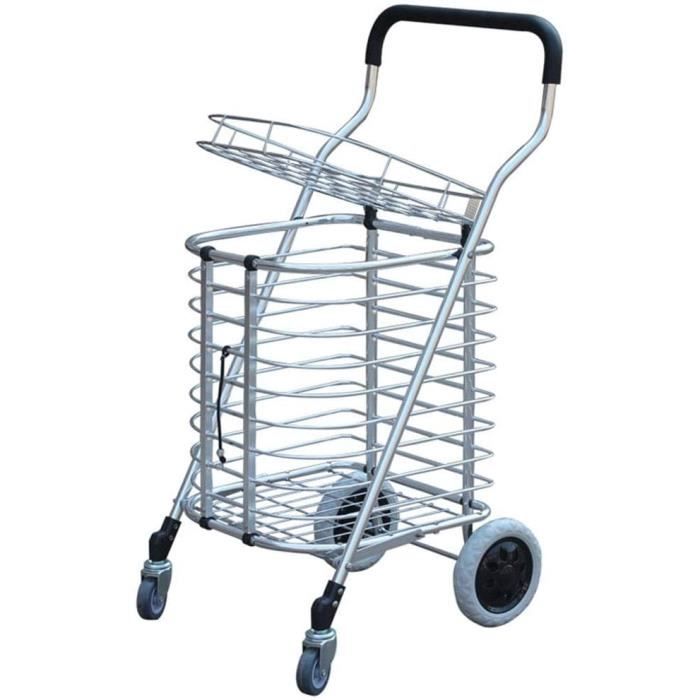 Chariot De Courses Pliable 5Five Simply Smart - Noir, Avec Poignée, En Acier Et Polyester