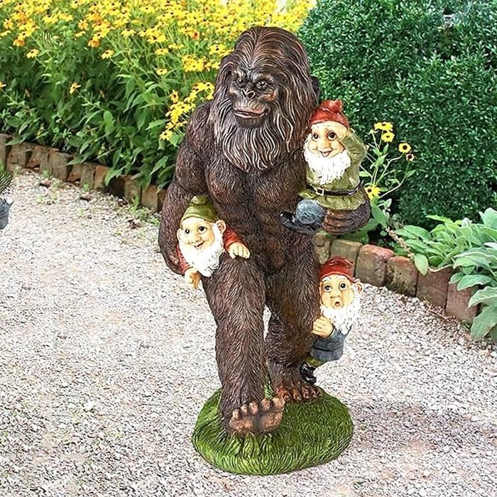 Statuette de gorille, statue de jardin en résine, statue de jardin