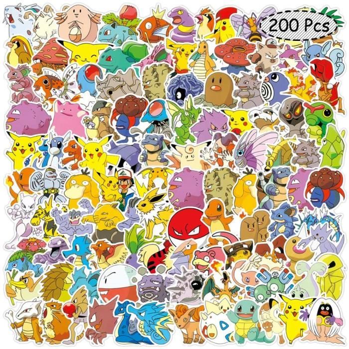 200 pcs Pokemon Autocollants Autocollants De Fte Pour Enfants Pikachu Pack  Stickers Autocollants De Bande Dessine Cool pour [14457] - Cdiscount Au  quotidien