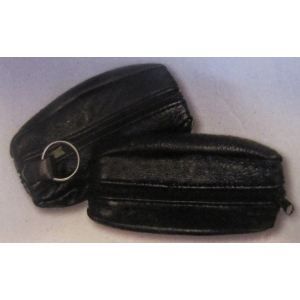 La couleur noire Porte-clé en cuir véritable pour hommes, fermeture éclair, porte-clé de voiture