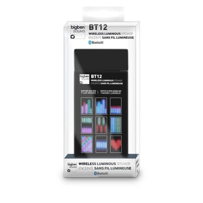 Enceinte Bluetooth BT12 3.0 avec effets lumineux - BIGBEN INTERACTIVE - Kit mains libres - Sans fil - Bluetooth