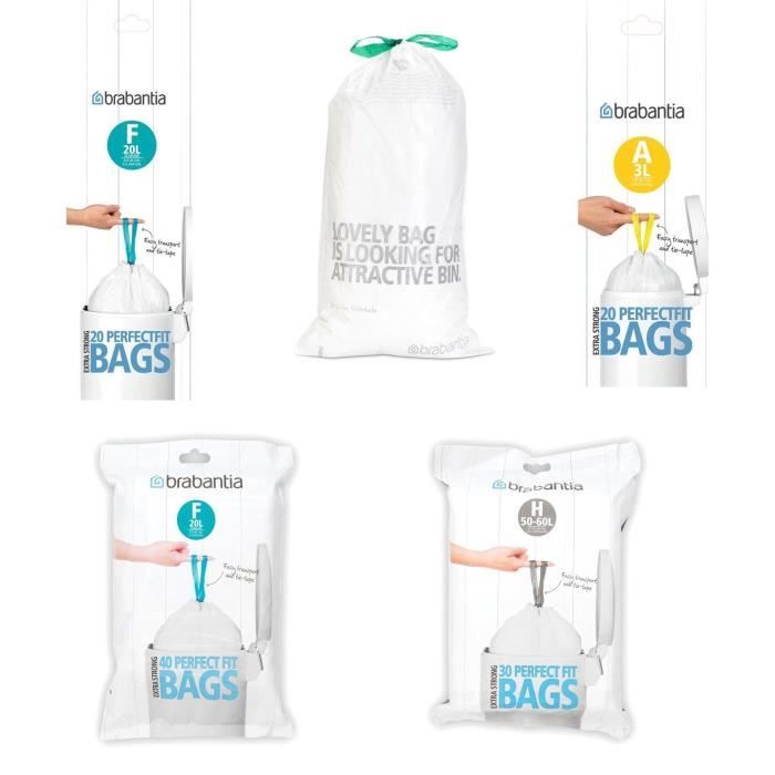 BRABANTIA 5 Lots de sacs poubelles multi formats - Cdiscount Au quotidien