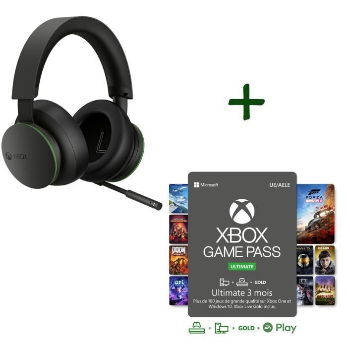 Pack Xbox : Casque-Micro Stéréo Sans-fil pour Xbox Series XS, Xbox One et  Windows 10 + Abonnement Xbox Game Pass Ultimate 3 Mois - Cdiscount Jeux  vidéo