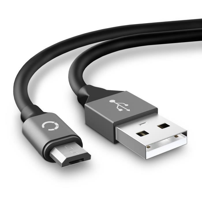 933050 - Câble Micro USB de 2m pour console Sony Dualshock 4 / PS VR Aim  Controller - transfert de données et charge 2A gris en PVC