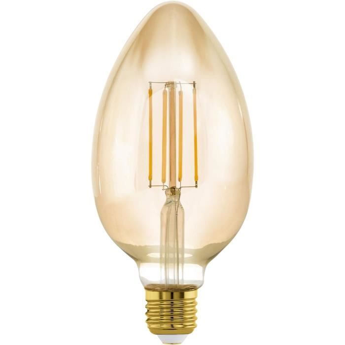 Lampe Led E27 Dimmable Très Grande Taille, Ampoule Ambrée Mid Size, Éclairage Rétro, 4,5 Watts