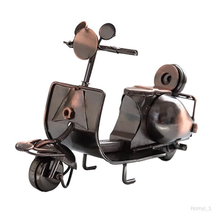 Figurine Moto Rétro En Fer – Modèle Miniature Pour Décoration De Table, Gâteau Ou Collection (Noir)