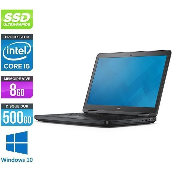 Pc portable Dell E5540 – i5-4300U – 8 Go -500Go SSD-Windows 10