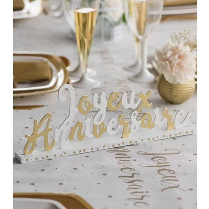 Centre De Table Anniversaire Adulte Or Bois Cdiscount Maison