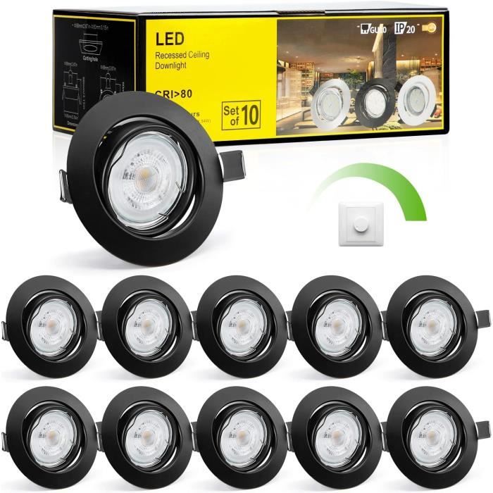 Spot LED Encastrable Dimmable 5W-30W - Plafonnier Aluminium, 3000K-6000K, Pour Salon Et Chambre