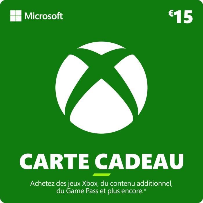 Carte cadeau numérique de 15€ à utiliser sur Xbox et le Microsoft Store