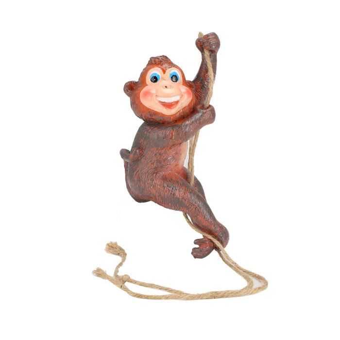 Pendentif Singe Articulé 3D – Tête Et Pattes Mobiles – Bijou Fantaisie Original – Pierre Chocolat