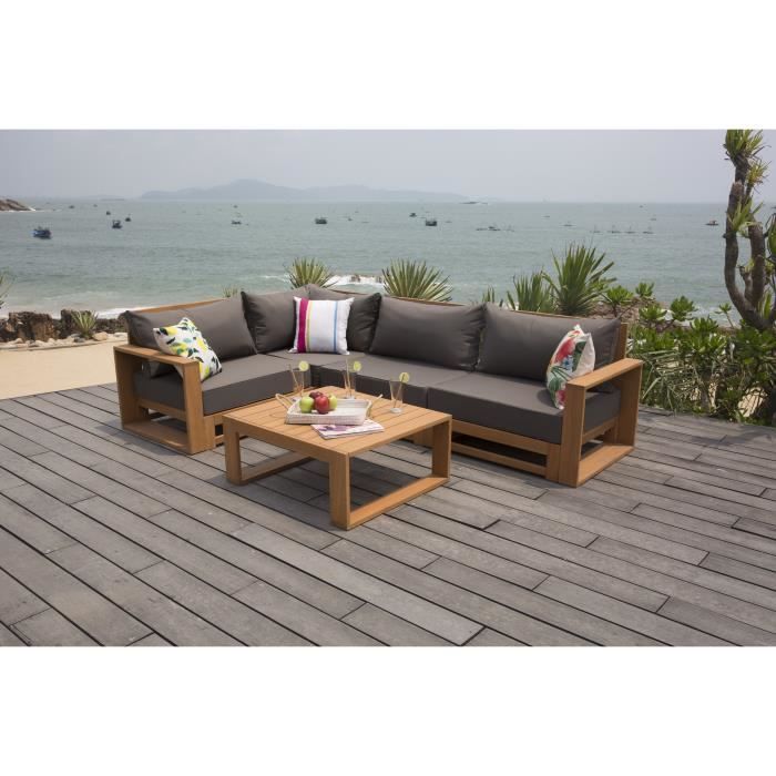 Finlandek Salon De Jardin 5 Places Avec Angle Modulable En