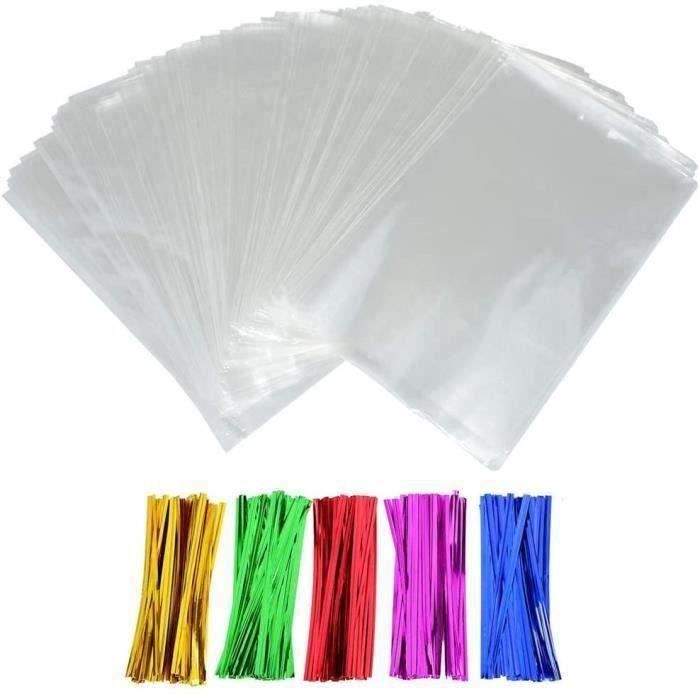 100pcs Sachet Bonbon Transparent 15x21cm Sac Plastique Tansparent OPP Pochette Sachet Demballage Pour Biscuit, Bonbons, Bijoux, Chocolats, Sucette, Cadeau,Pain
