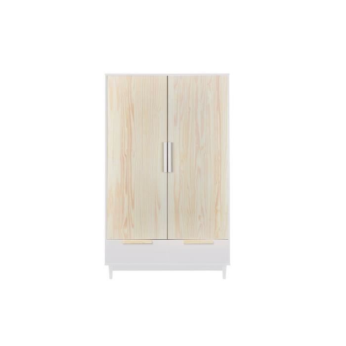 Armoire Lingere Etagere Et Penderie 2 Portes Et 2 Tiroirs