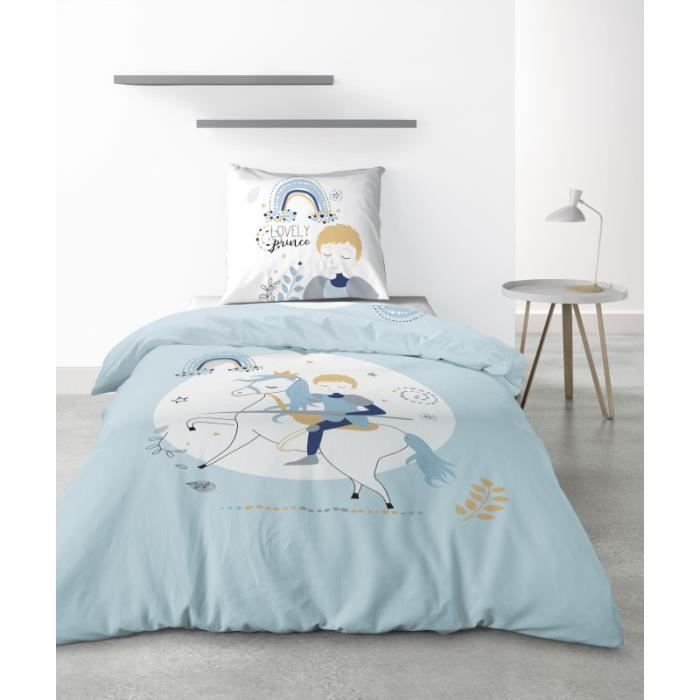 HOUSSE DE REVE Parure de lit 1 place coton &agrave; motifs 140x200 cm