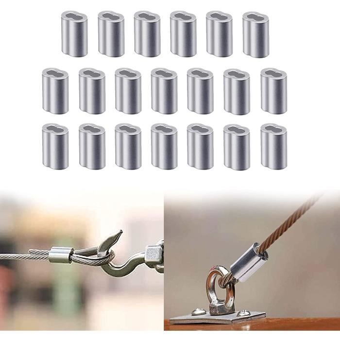 Manchons De Sertissage Aluminium 5mm - Lot De 10 Pour Câbles Et Cordes, Argent