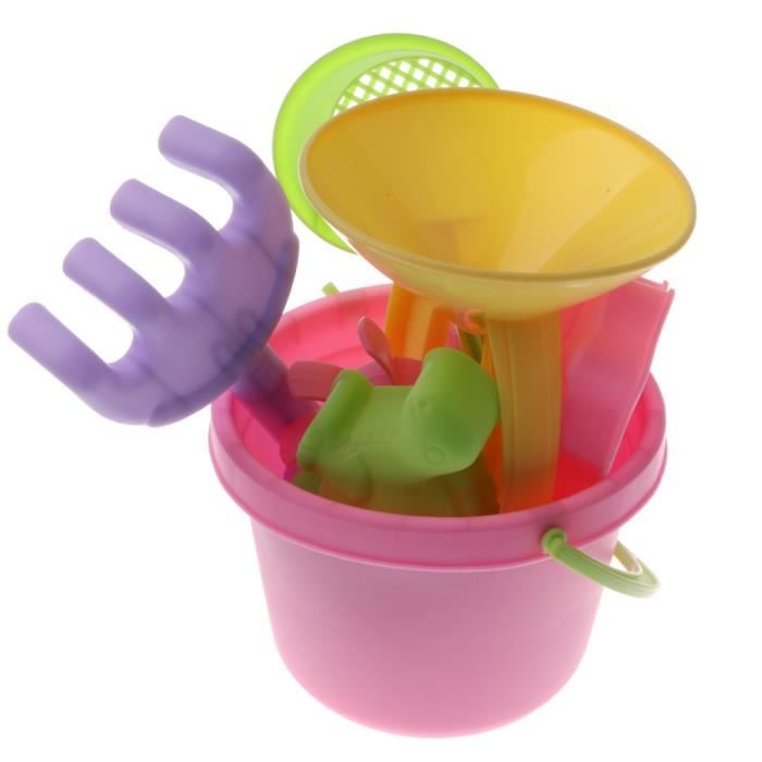 HEMOTON Lot de 6 petits seaux à sable réutilisables pour enfants, légers et portables pour bac à sable, jardin, parc, jeux d'eau, 15 x 15 x 11 cm