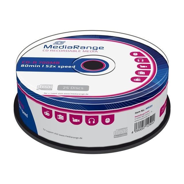 MediaRange 25 x CD R 700 Mo 80 min 52x spindle