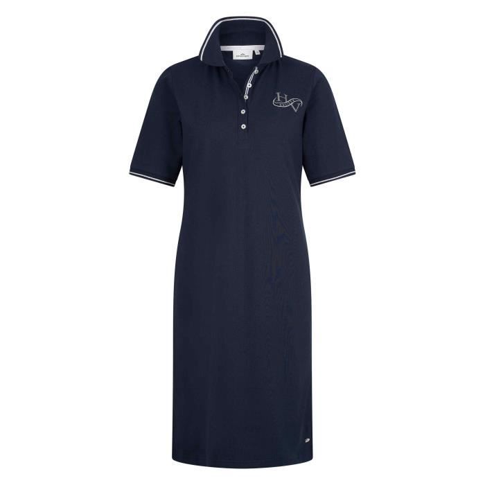 Robe t shirt polo femme HV Society Elise navy manches longues coton extensible Navy Cdiscount Sport