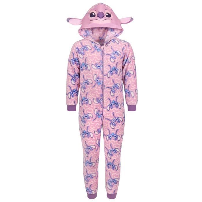 Grenouillere rose en polaire pour enfants motif Stitch et Lilo de Disney certifiee OEKO TEX Rose Cdiscount Pret a Porter