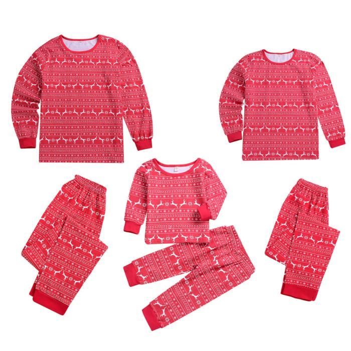 Enfants Bebe Fille Cerfs T Shirt Pantalons Pyjama Famille Tenues De Nuit De Noel Rouge Rouge Rouge Cdiscount Pret A Porter