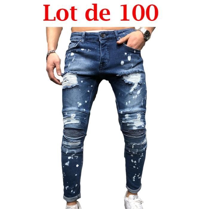 Jeans homme de marque luxe Jeans bride de slim droit
