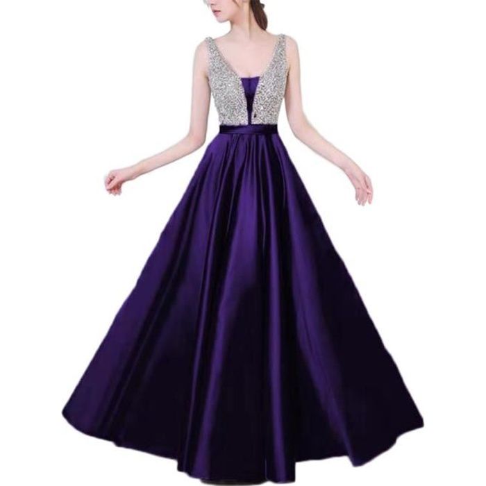 Élégant Femme Paillette Robe de Soirée Longue Pour Mariage Cocktail