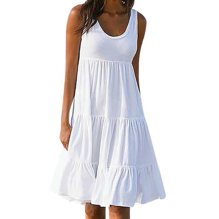 AUSELILY Robes De Plage sans Femme Manches pour Femmes Robes