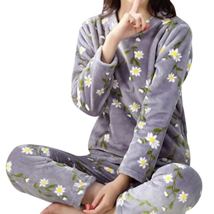 Pantalon De Pyjama Femme Noir Flanelle