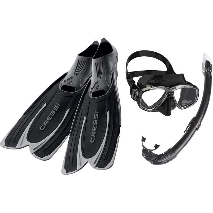 Kit Plongée Cressi Agua + Perla Mare - Palmes, Masque Et Tuba Adulte - Snorkeling Et Randonnée Aquatique