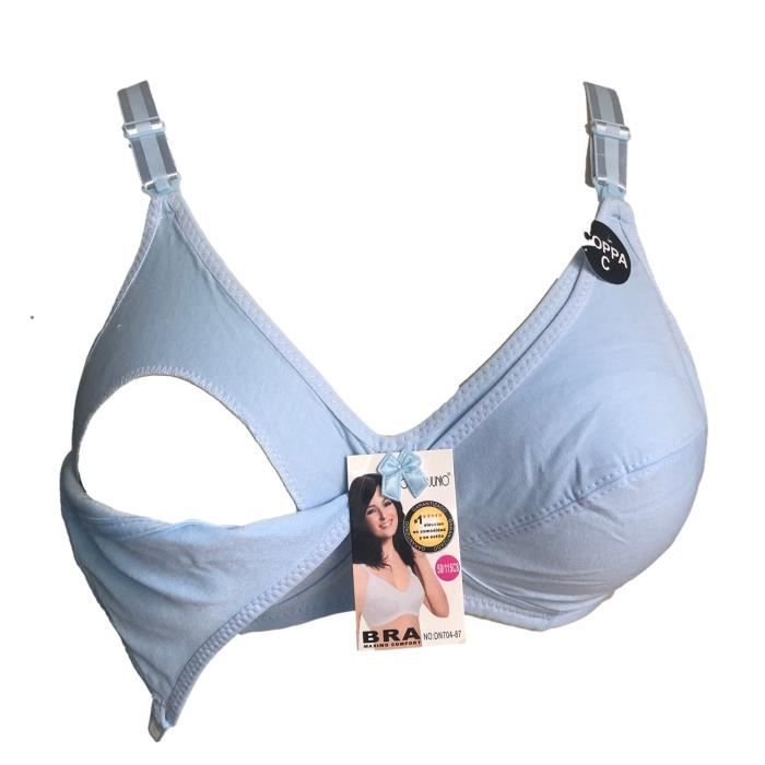 Soutien gorge allaitement 95C bleu sans armatures non rembourrés lingerie femme