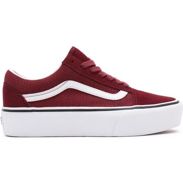 Chaussure Femme VANS Old Skool Platform Rouge Plateau
