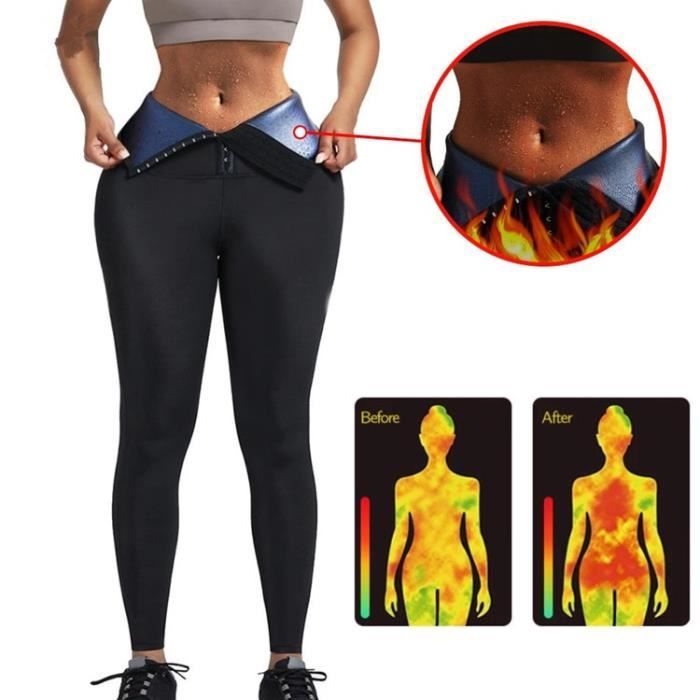 Legging de Sport Sudation Femme Acceleration Transpiration Lifting Fesses Taille Haute Noir Bleu Cdiscount Sport