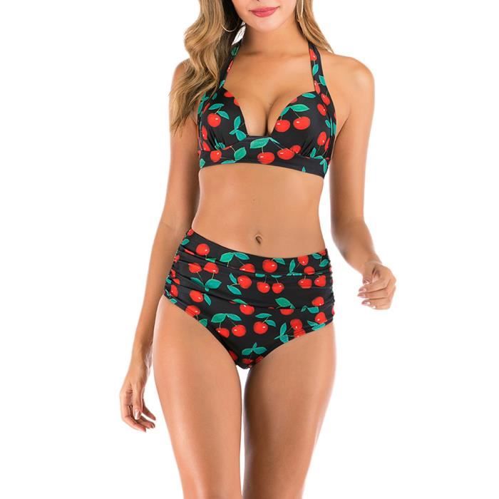 OU Maillot De Bain Femme Ensemble Bikini Poursexyrembourré Imprimé