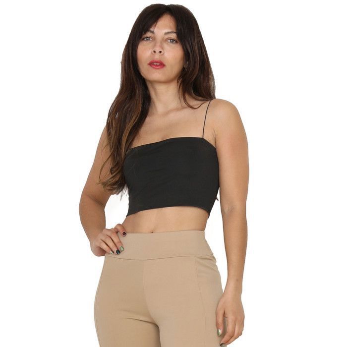 La Modeuse-Tops, t-shirts-Top court style bandeau à très fines