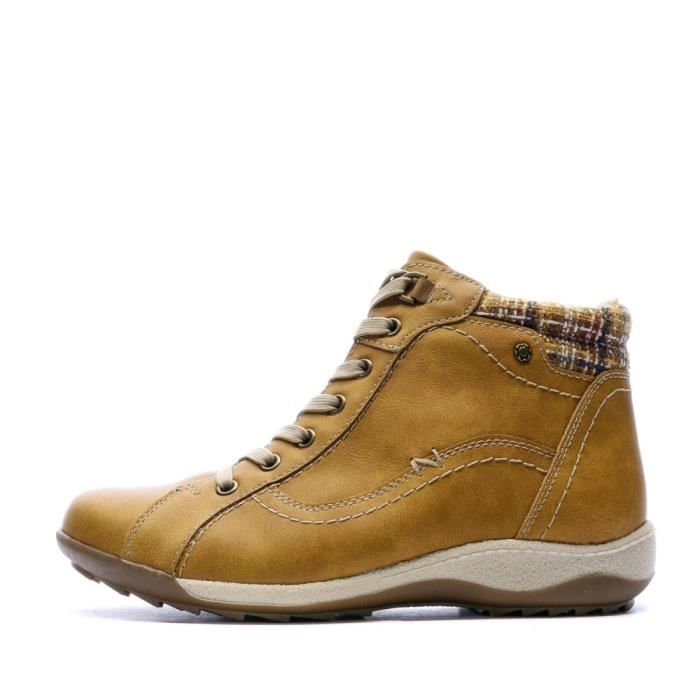 Baskets Femme RELIFE Joucare Jaune Fermeture eclair Soft Reflex Jaune Cdiscount Chaussures