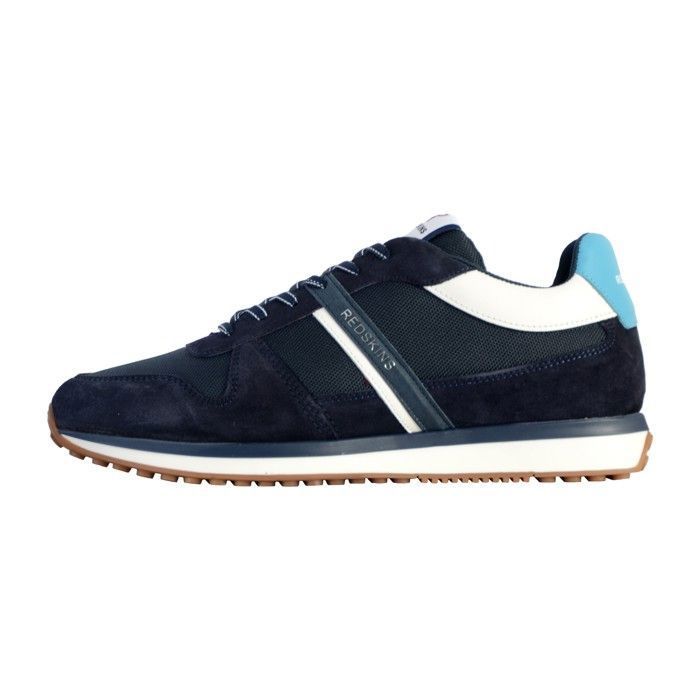 Redskins Basket Basse Cuir Redskins Island - Marine Blanc