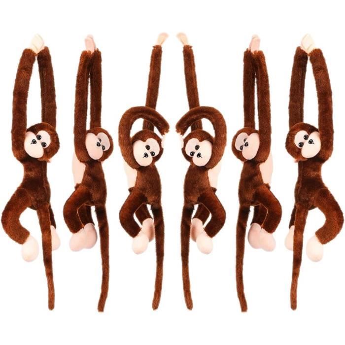 Mxzzand Long bras singe peluche 6 pièces - adorable monkey decor - 55cm